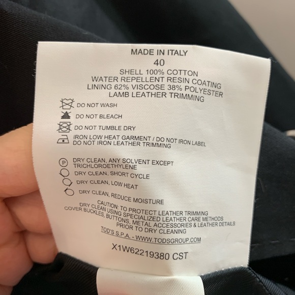 Black Tod's Trench Coat Made in Italy - Picture 3 of 3